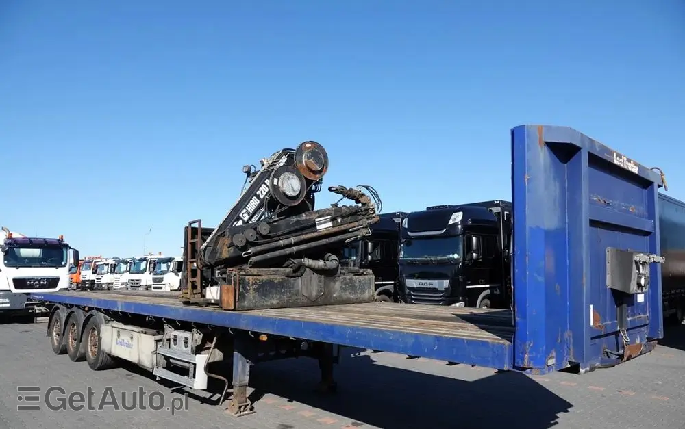 LECITRAILER NACZEPA PLATFORMA / + HDS HIAB 220 R F4- WYSÓW : 10 METRÓW 