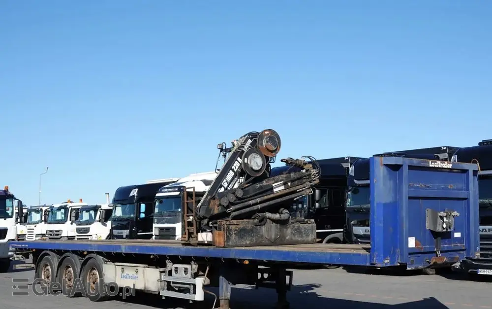 LECITRAILER NACZEPA PLATFORMA / + HDS HIAB 220 R F4- WYSÓW : 10 METRÓW 