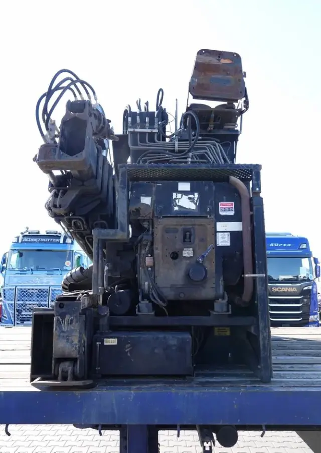 LECITRAILER NACZEPA PLATFORMA / + HDS HIAB 220 R F4- WYSÓW : 10 METRÓW 