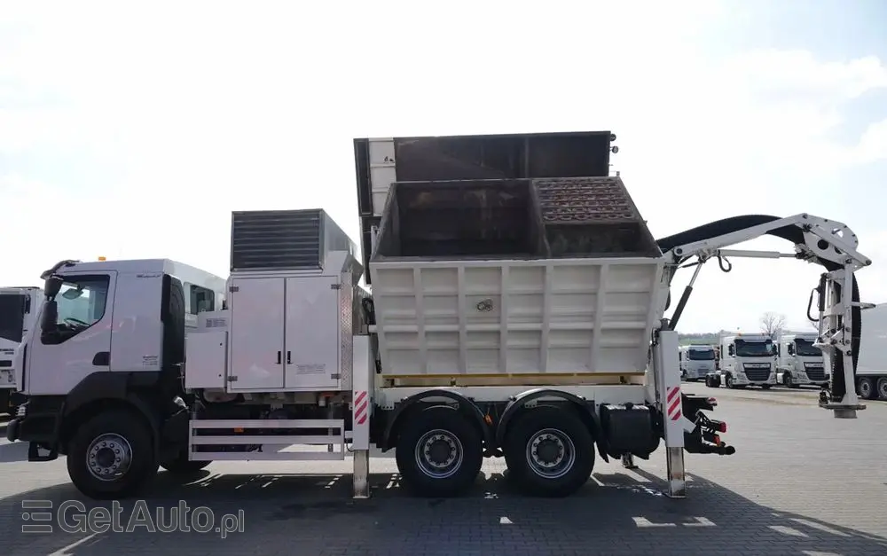 RENAULT KERAX 450 / 6x4 / KOPARKA SSAĄCA / MTS SAUGBAGGER 3A11T /ASENIZACYJNY / ŁADOWARKA PRÓŻNIOWA / WUKO / MŁOT / STEROWANIE RADIOWE 