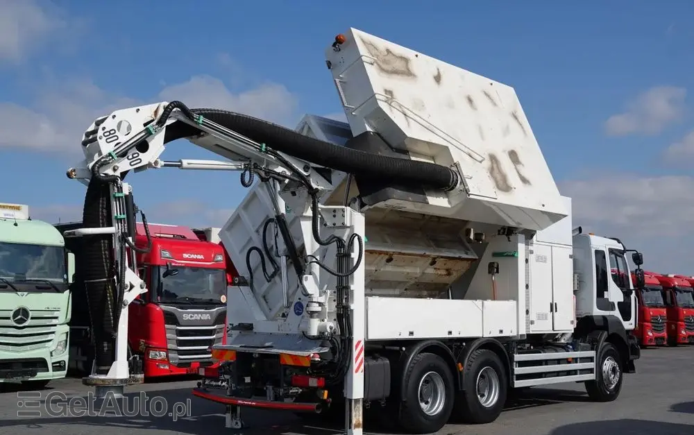 RENAULT KERAX 450 / 6x4 / KOPARKA SSAĄCA / MTS SAUGBAGGER 3A11T /ASENIZACYJNY / ŁADOWARKA PRÓŻNIOWA / WUKO / MŁOT / STEROWANIE RADIOWE 