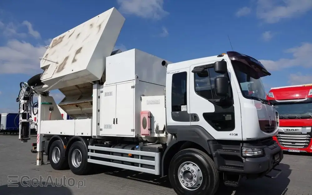 RENAULT KERAX 450 / 6x4 / KOPARKA SSAĄCA / MTS SAUGBAGGER 3A11T /ASENIZACYJNY / ŁADOWARKA PRÓŻNIOWA / WUKO / MŁOT / STEROWANIE RADIOWE 