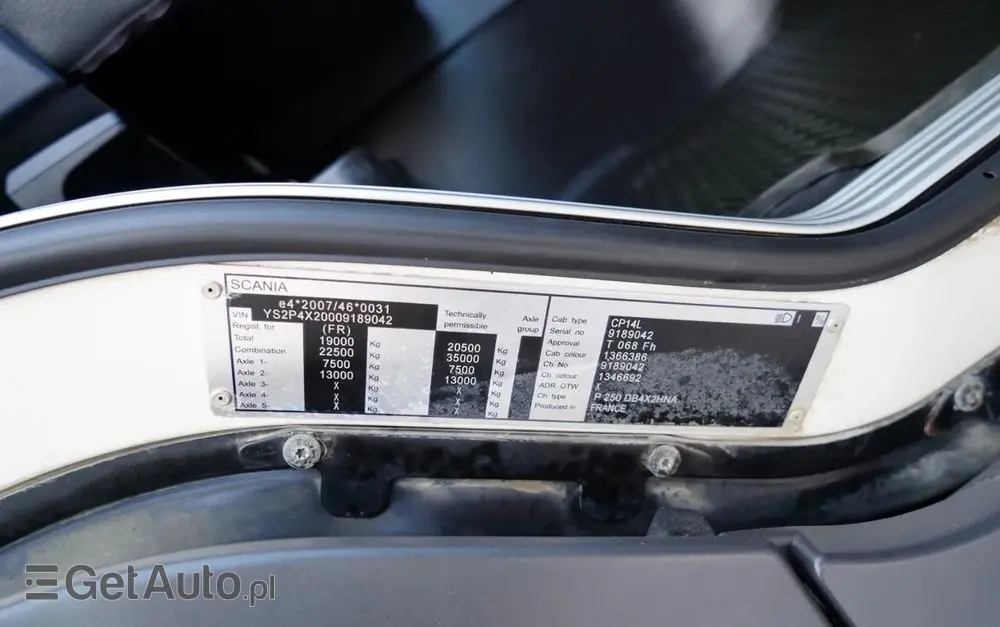 SCANIA P 250 / 4X2 / SIŁOWNIK DO WYWROTU /  + HDS HMF 635 K2 /  / MAX WYSÓW 7 M / STEROWANIE RADIOWE / ROTATOR /  EURO 6 