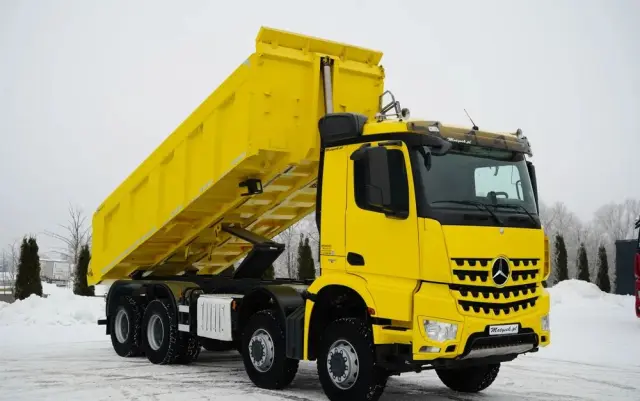 MERCEDES-BENZ AROCS 4151 / 8X8 / WYWROTKA TYLNOZSYPOWA / HYDROKLAPA / 6 M / AUTOMAT / EURO 6 