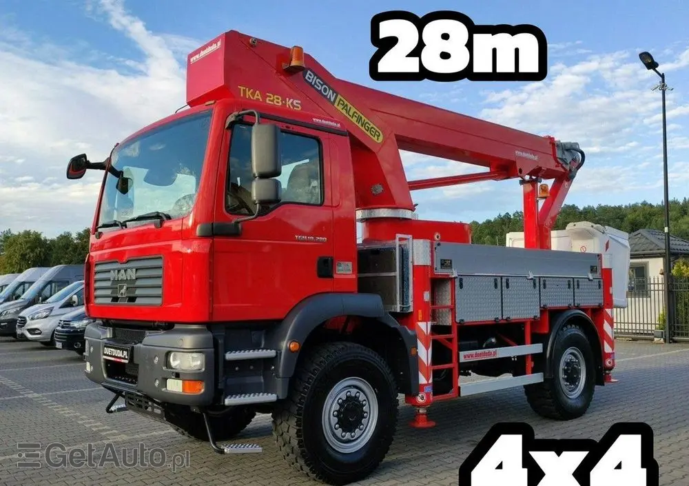 MAN TGM 18.280 4x4 Zwyżka Bison Palfinger TKA 28 Podnośnik Koszowy 