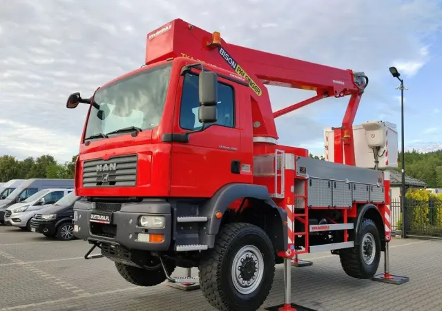 MAN TGM 18.280 4x4 Zwyżka Bison Palfinger TKA 28 Podnośnik Koszowy 