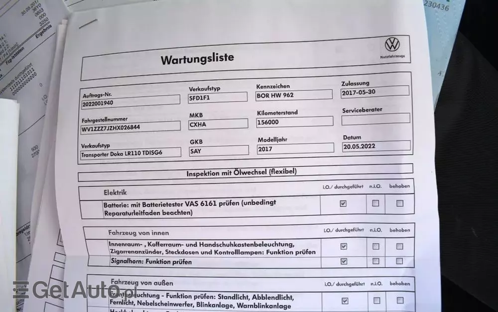 VOLKSWAGEN TRANSPORTER T6 DOKA 