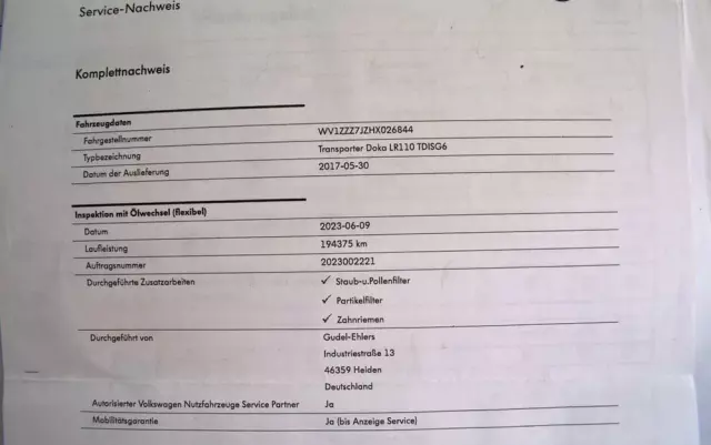 VOLKSWAGEN TRANSPORTER T6 DOKA 