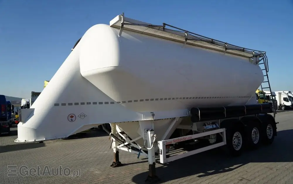 FELDBINDER CEMENTONACZEPA / 3 KOMORY / 37 000 L / SILOS / DO MATERIAŁÓW SYPKICH / OŚ PODNOSZONA / SAF / ALUFELGI 