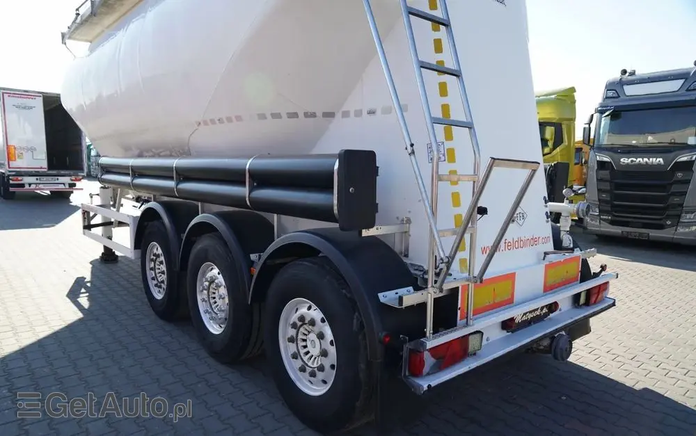 FELDBINDER CEMENTONACZEPA / 3 KOMORY / 37 000 L / SILOS / DO MATERIAŁÓW SYPKICH / OŚ PODNOSZONA / SAF / ALUFELGI 