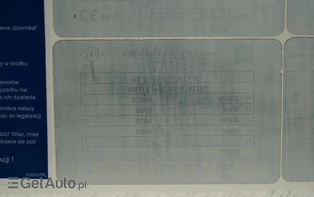 FELDBINDER CEMENTONACZEPA / 3 KOMORY / 37 000 L / SILOS / DO MATERIAŁÓW SYPKICH / OŚ PODNOSZONA / SAF / ALUFELGI 