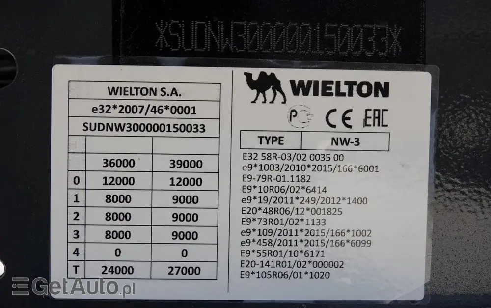 WIELTON WYWROTKA ALUMINIOWA 36 M3 / KLAPA / FABRYCZNIE NOWA 2025 ROK / PODŁOGA 7MM / OŚ PODNOSZONA / DOSTĘPNA OD RĘKI 