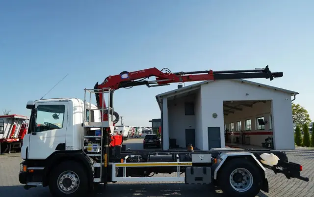 SCANIA P 280 / SIŁOWNIK DO WYWROTU / + HDS HMF 635 / UDŹWIG 1 500 KG / MAX WYSÓW 7 M / STEROWANIE RADIOWE / EURO 6 