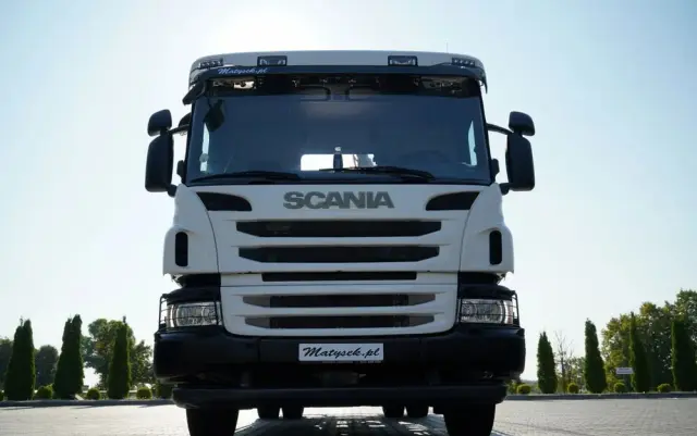 SCANIA P 280 / SIŁOWNIK DO WYWROTU / + HDS HMF 635 / UDŹWIG 1 500 KG / MAX WYSÓW 7 M / STEROWANIE RADIOWE / EURO 6 