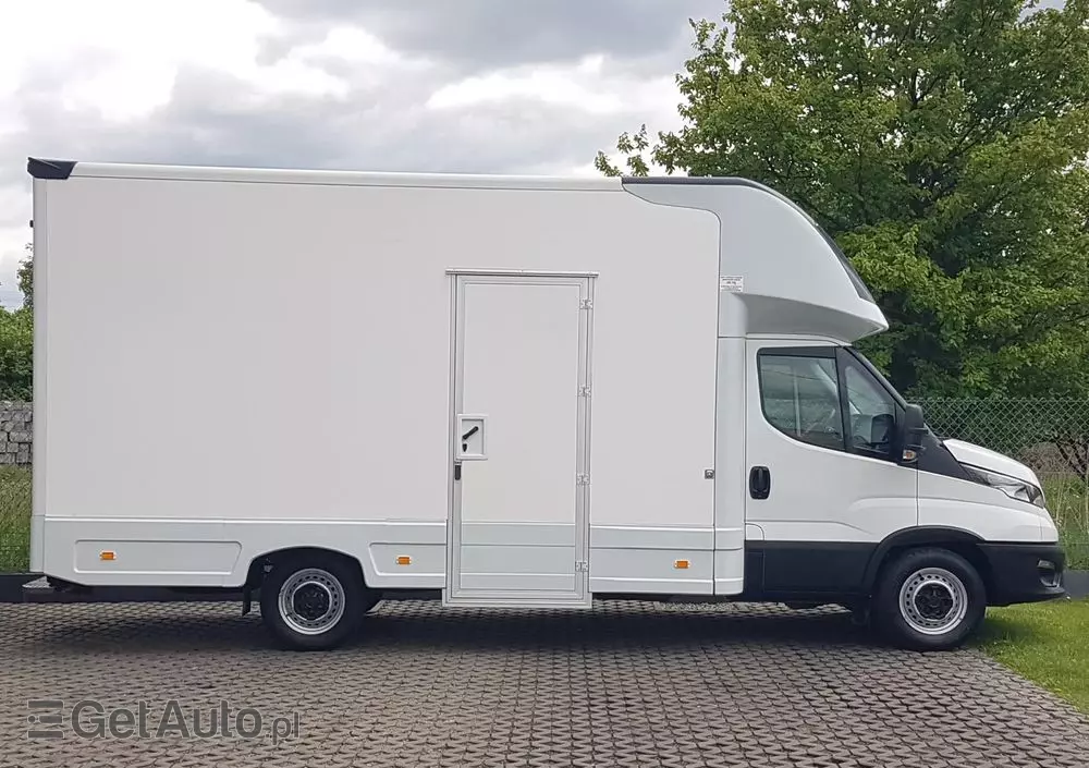 IVECO DAILY KONTENER NISKOPODŁOGOWY 4,43x2,23x2,42 SKLEP FOODTRUCK BAR KLIMA KONIOWÓZ KAMPER 