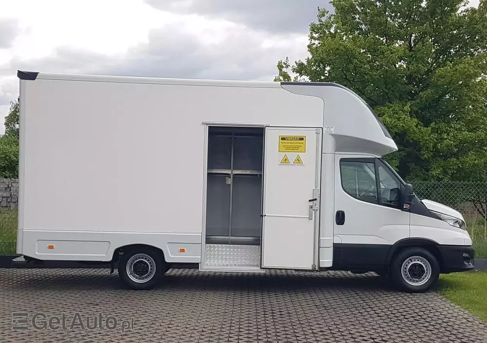 IVECO DAILY KONTENER NISKOPODŁOGOWY 4,43x2,23x2,42 SKLEP FOODTRUCK BAR KLIMA KONIOWÓZ KAMPER 
