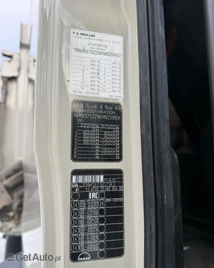 MAN 35.460 TGS wywrotka 8x4, 3-str. MEILLER, BORDMATIC, 302 t.km., TOP! 