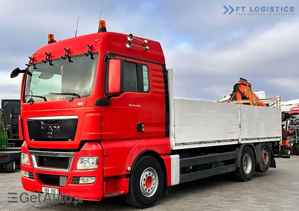 MAN TGX 26.480 6X2 / HDS PALFINGER PK9002-EH B / Opony 80% Michelin / Stan BDB 