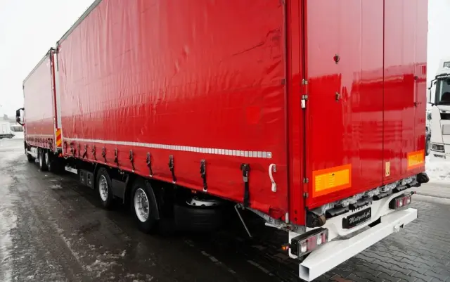 DAF FH 460 / ZESTAW TANDEM / 120 M3 / PRZEJAZDOWY / I-SAVE / KLIMATYZACJA POSTOJOWA / OŚ PODNOSZONA / OŚ SKRĘTNA / PLANDEKA ZBROJONA 