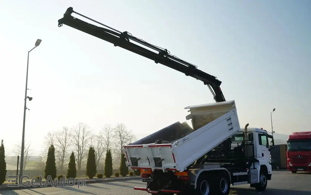MAN TGS 26.420 / 6x4 / WYWROTKA 2 STRONNA / HYDROBURTA / BORDMATIC + HDS HIAB 188 B-3 / ROTATOR / CHWYTAK / PILOT / EURO 6 