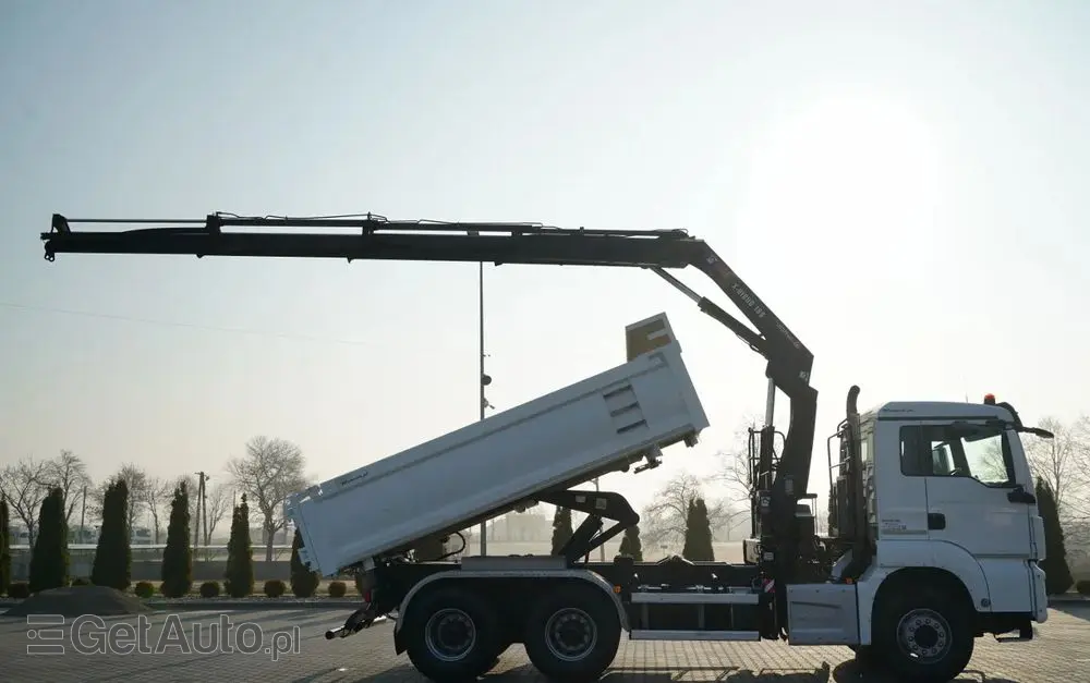 MAN TGS 26.420 / 6x4 / WYWROTKA 2 STRONNA / HYDROBURTA / BORDMATIC + HDS HIAB 188 B-3 / ROTATOR / CHWYTAK / PILOT / EURO 6 