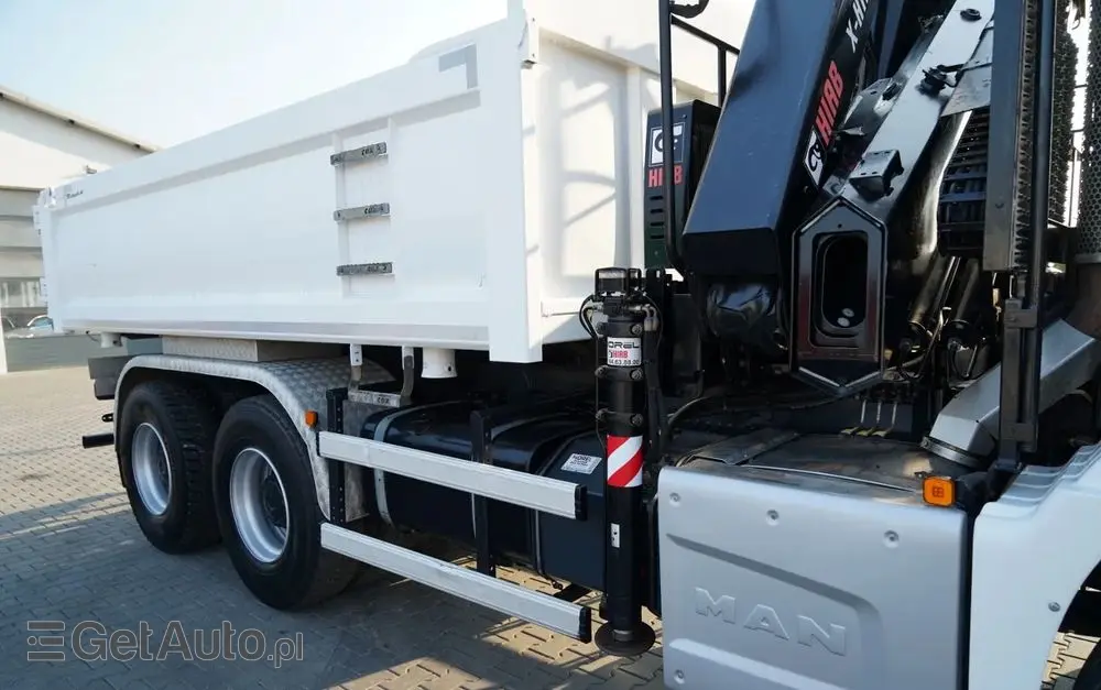 MAN TGS 26.420 / 6x4 / WYWROTKA 2 STRONNA / HYDROBURTA / BORDMATIC + HDS HIAB 188 B-3 / ROTATOR / CHWYTAK / PILOT / EURO 6 