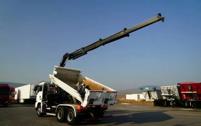 MAN TGS 26.420 / 6x4 / WYWROTKA 2 STRONNA / HYDROBURTA / BORDMATIC + HDS HIAB 188 B-3 / ROTATOR / CHWYTAK / PILOT / EURO 6 