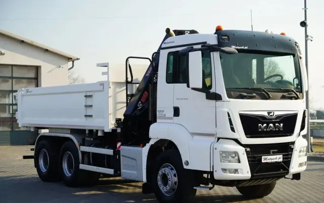 MAN TGS 26.420 / 6x4 / WYWROTKA 2 STRONNA / HYDROBURTA / BORDMATIC + HDS HIAB 188 B-3 / ROTATOR / CHWYTAK / PILOT / EURO 6 