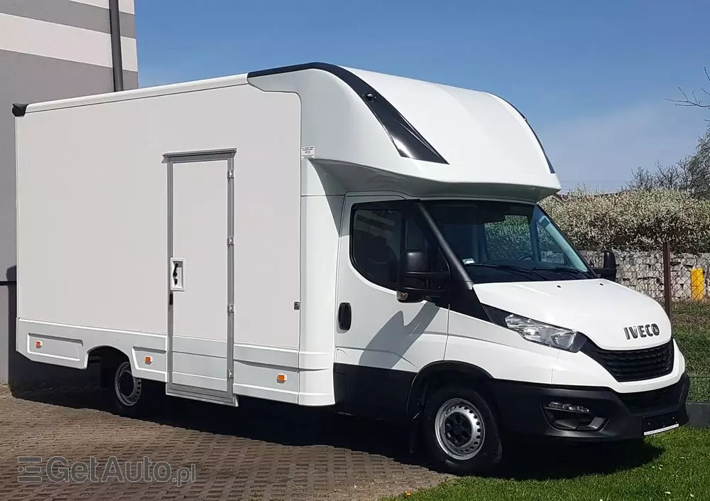 IVECO DAILY KONTENER NISKOPODŁOGOWY 4,43x2,23x2,42 SKLEP KAMPER FOODTRUCK BAR KLIMA KONIOWÓZ 