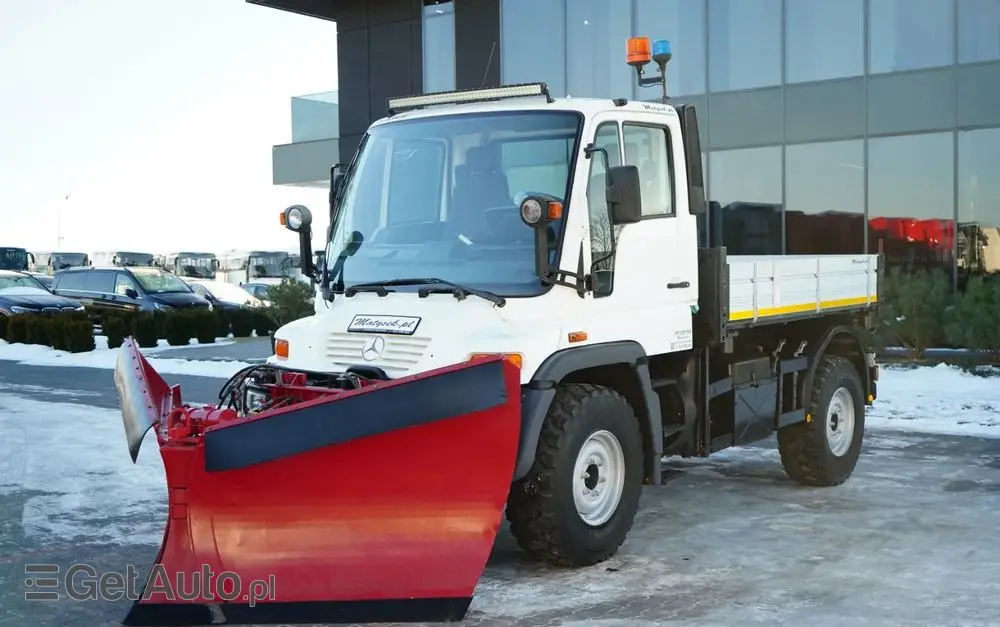 MERCEDES-BENZ UNIMOG  U300 / 4X4 / WYWROTKA 3 STRONNA / PŁUG / KOMUNALNY / HYDROZŁĄCZA / EPS + SPRZĘGŁO 