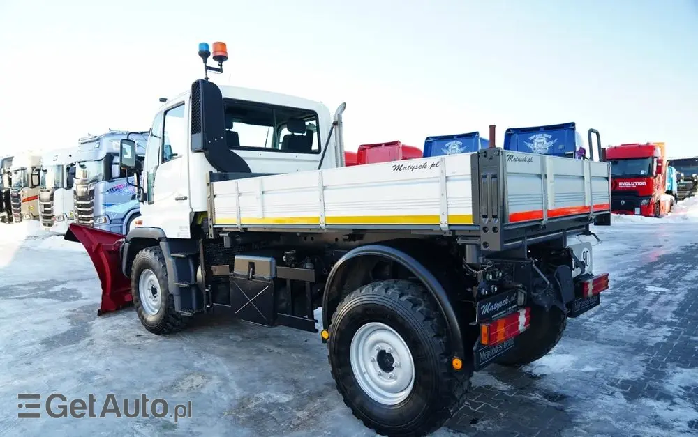 MERCEDES-BENZ UNIMOG  U300 / 4X4 / WYWROTKA 3 STRONNA / PŁUG / KOMUNALNY / HYDROZŁĄCZA / EPS + SPRZĘGŁO 
