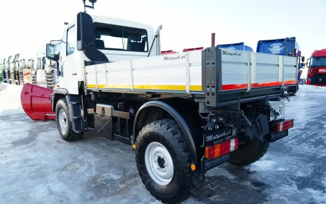 MERCEDES-BENZ UNIMOG  U300 / 4X4 / WYWROTKA 3 STRONNA / PŁUG / KOMUNALNY / HYDROZŁĄCZA / EPS + SPRZĘGŁO 