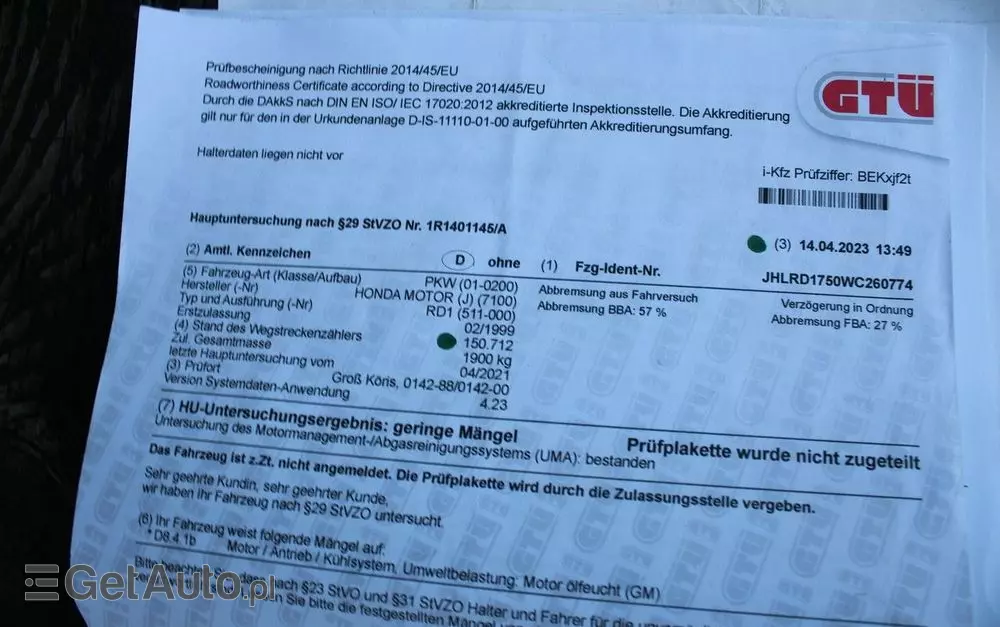 HONDA CR-V 2.0 Rvi 4WD