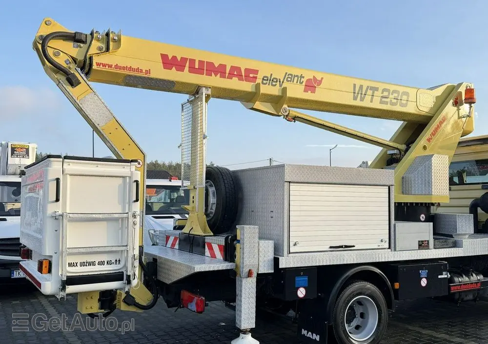 MAN TGL 8.210 Zwyżka WUMAG WT 230 23m w bok 18m podnośnik 