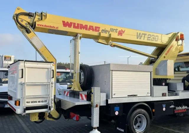MAN TGL 8.210 Zwyżka WUMAG WT 230 23m w bok 18m podnośnik 