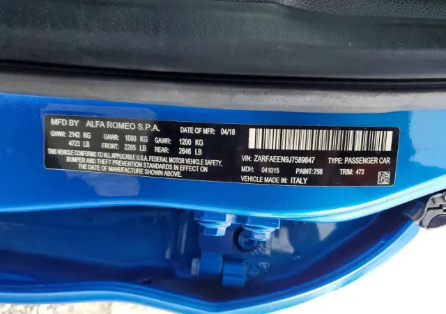 ALFA ROMEO Giulia 2.0 Turbo 16V AT8-Q4 Veloce Ti