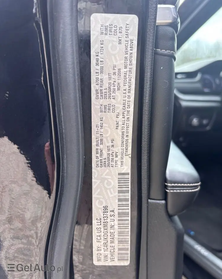 JEEP Grand Cherokee 3.6 V6 Overland EU6