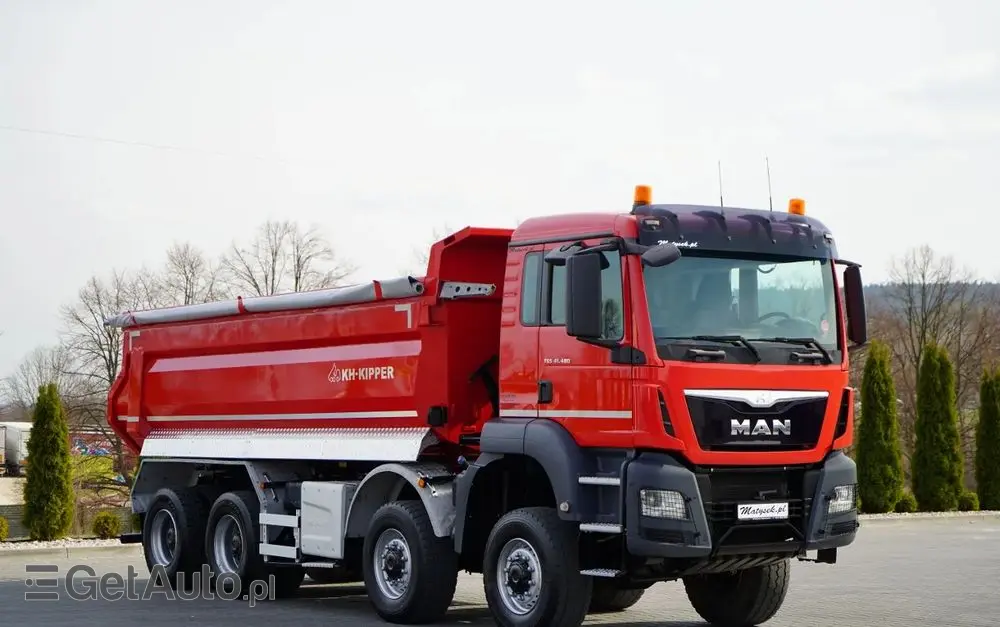 MAN TGS 41.480 / 8X8 / WYWROTKA TYLNOZSYPOWA / KH KIPPER / AUTOMAT / EURO 6 