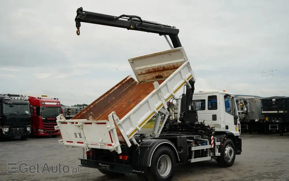 IVECO EUROCARGO 190EL32  / Wywrotka + HDS / HYDROBURTA / BORDMATIC / 3 STRONNY KIPPER - 3.5 M / EURO 6 