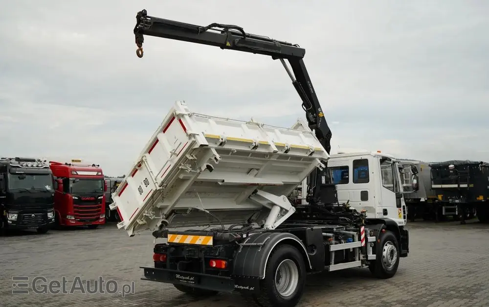 IVECO EUROCARGO 190EL32  / Wywrotka + HDS / HYDROBURTA / BORDMATIC / 3 STRONNY KIPPER - 3.5 M / EURO 6 