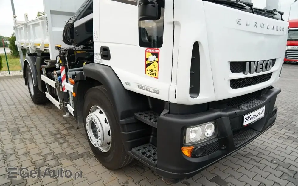 IVECO EUROCARGO 190EL32  / Wywrotka + HDS / HYDROBURTA / BORDMATIC / 3 STRONNY KIPPER - 3.5 M / EURO 6 