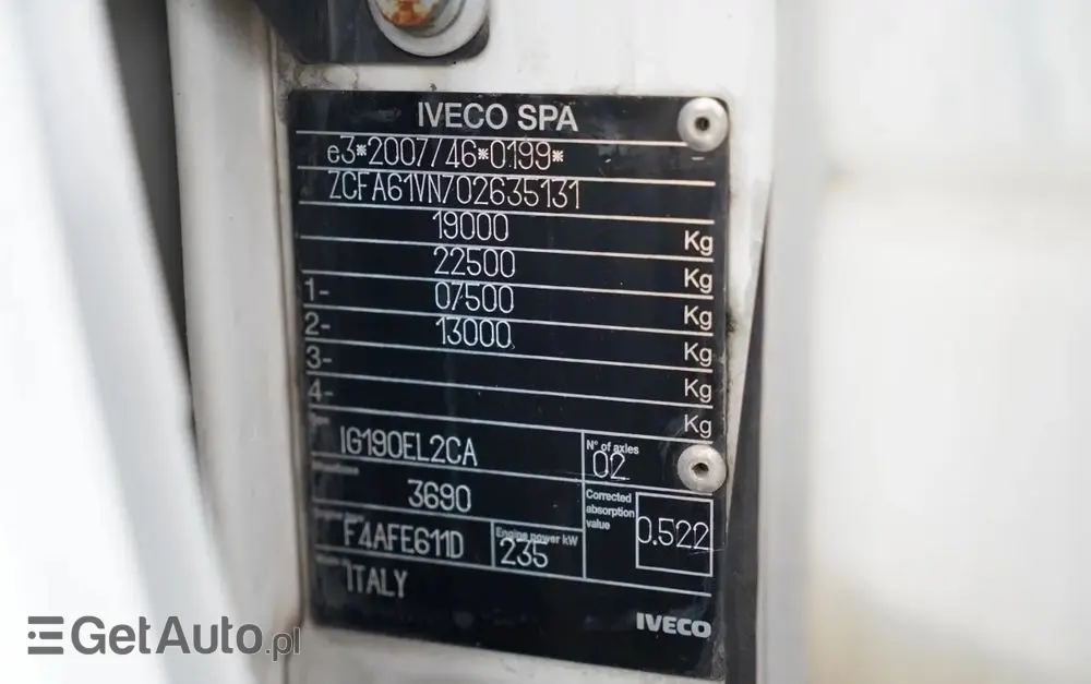 IVECO EUROCARGO 190EL32  / Wywrotka + HDS / HYDROBURTA / BORDMATIC / 3 STRONNY KIPPER - 3.5 M / EURO 6 