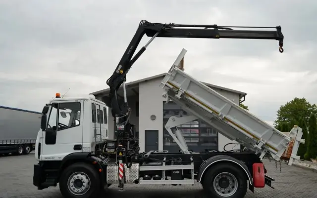 IVECO EUROCARGO 190EL32  / Wywrotka + HDS / HYDROBURTA / BORDMATIC / 3 STRONNY KIPPER - 3.5 M / EURO 6 
