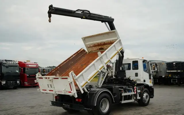 IVECO EUROCARGO 190EL32  / Wywrotka + HDS / HYDROBURTA / BORDMATIC / 3 STRONNY KIPPER - 3.5 M / EURO 6 