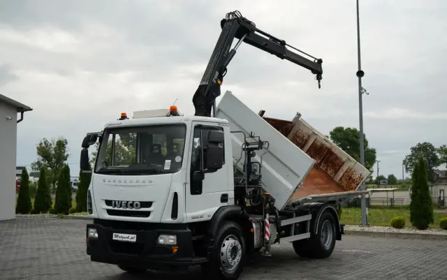 IVECO EUROCARGO 190EL32  / Wywrotka + HDS / HYDROBURTA / BORDMATIC / 3 STRONNY KIPPER - 3.5 M / EURO 6 