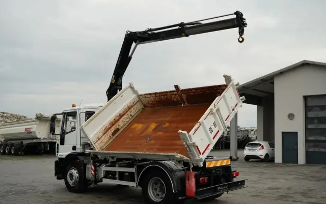 IVECO EUROCARGO 190EL32  / Wywrotka + HDS / HYDROBURTA / BORDMATIC / 3 STRONNY KIPPER - 3.5 M / EURO 6 