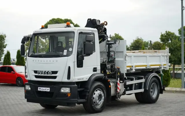 IVECO EUROCARGO 190EL32  / Wywrotka + HDS / HYDROBURTA / BORDMATIC / 3 STRONNY KIPPER - 3.5 M / EURO 6 