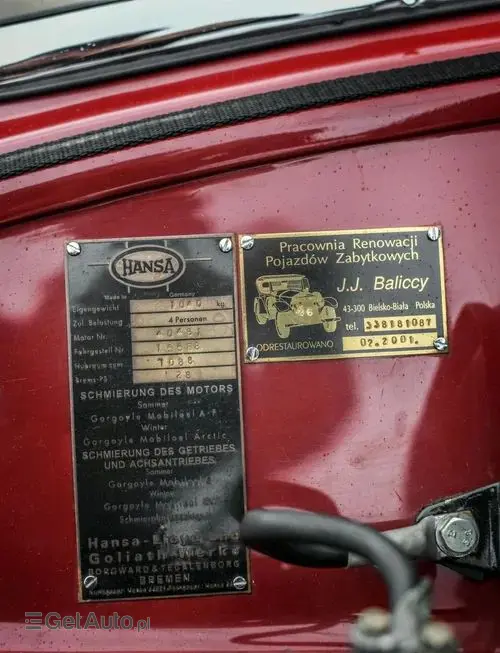 HANSA 1100 CABRIOLET 1936 PEŁNA RENOWACJA Hansa 