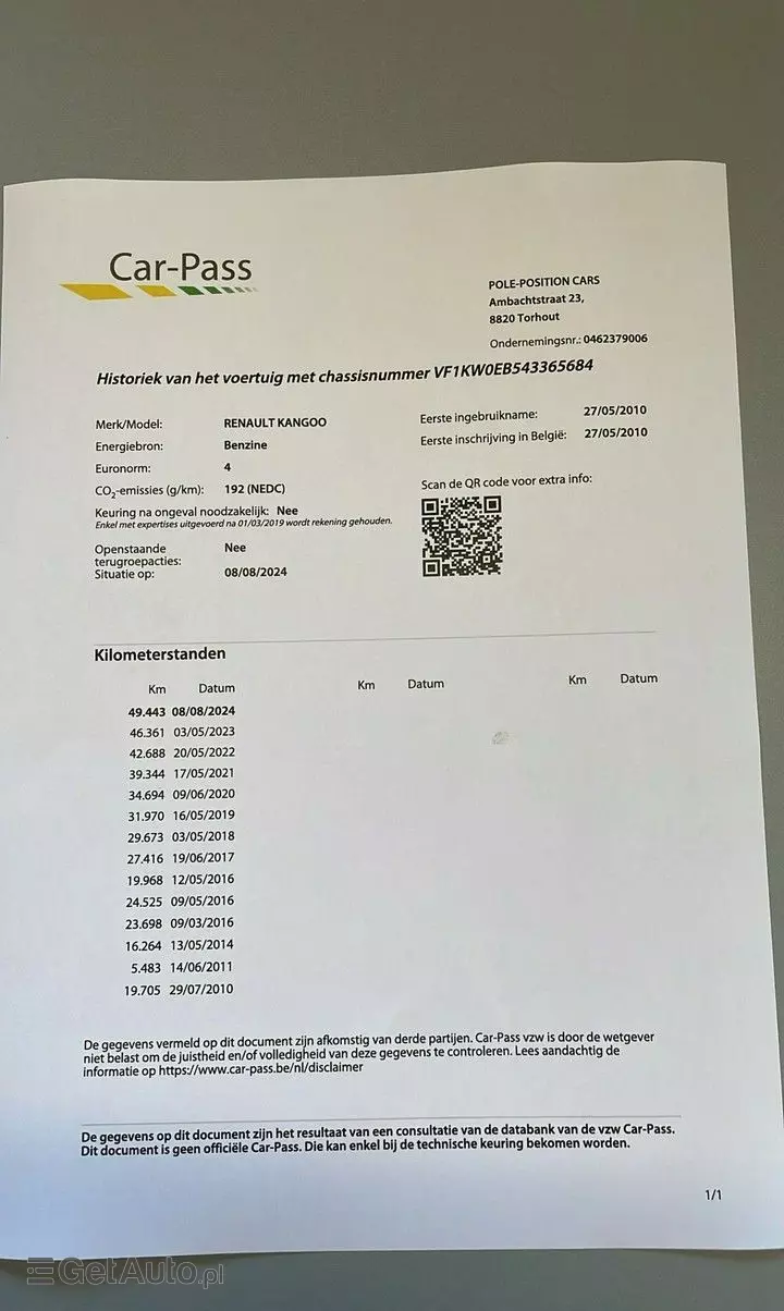 RENAULT Kangoo 1.6 8V Happy Family