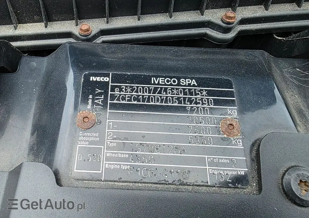 IVECO 70C18 Hi-Matic Pomoc drogowa Pneumatyka 